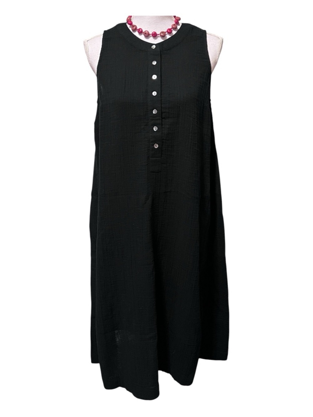 J. Jill Pure Jill organic cotton gauze midi dress with pockets.
